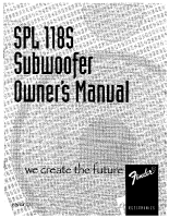 Fender SPL-118S-Subwoofer - Owners Manual